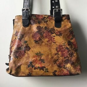 Floral-printed Leather Purse
